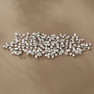 Handmade silver crystal bridal hair vine for wedding and evening party exquisite accessories