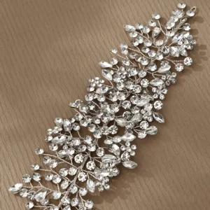 Bridal rhinestone hair vine handmade crystal hair accessory for wedding evening party hair styling