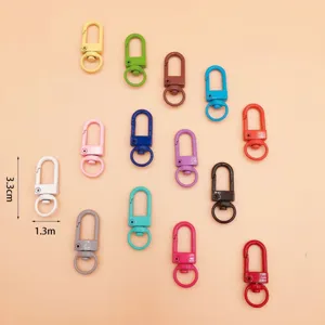 Colorful metal dog clips key chain hooks, multi-color snap hooks for DIY crafts and bags.