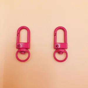Pink metal swivel snap hook lobster clasp key chain hardware accessories for DIY bags