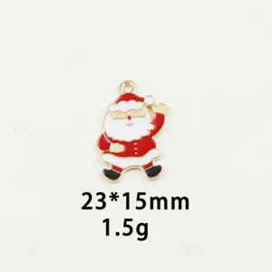 Santa Claus enamel pendant alloy DIY charm for necklace bracelet keyring jewelry making 23x15mm