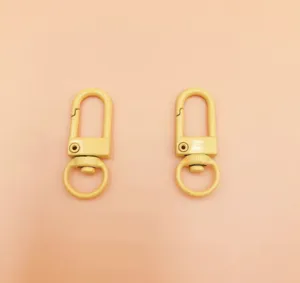 Zinc alloy metal lobster clasp swivel snap hook keychain DIY craft hardware accessory yellow