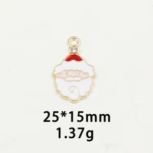 Christmas Santa Claus alloy enamel charm pendant DIY jewelry accessory for necklace.