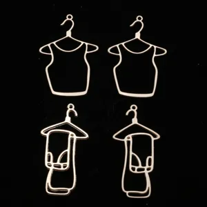 Colgantes de aleacion dorada percha de ropa para fabricacion de joyas DIY y accesorios de llavero.