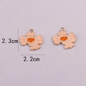 Cute enamel pumpkin bat charms for DIY jewelry making, sweet DIY pendant accessories for bracelets.