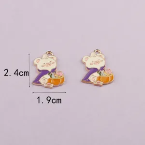 Halloween ghost bear enamel charms alloy DIY jewelry making accessories pendant 2pcs