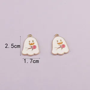 Halloween ghost enamel charms DIY jewelry pendant cute keychain craft supplies pack of 2