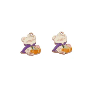 Halloween enamel charms set cute ghost pumpkin bear pendants for DIY bracelets keychains