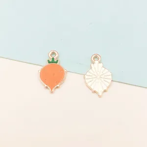 DIY enamel radish charm alloy pendant set for bracelet necklace jewelry making accessories