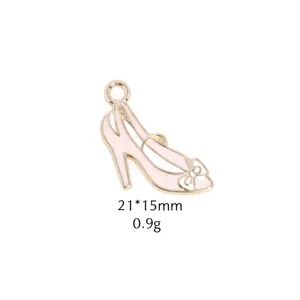 Roze hoge hak schoen bedel voor DIY sieraden maken, kettingen, oorbellen en sleutelhangers.