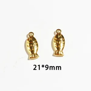 Gold fish charms alloy pendants 21x9mm DIY jewelry making accessories for necklaces bracelets.