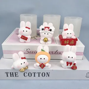 Süße Cartoon Hase Silikonform DIY Häschen Geformt Aromatherapie Gips Ornament Form Glückshase Backen Kuchen Form