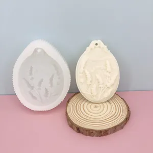 Lavender silicone mold and finished pendant detail showcasing texture and design.