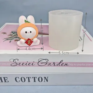 Süße Cartoon Kaninchen Silikonform für DIY handgemachte Gips Aromatherapie Dekoration.