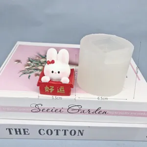 Silikonform für niedliches Cartoon Kaninchen Ornament, ideal für Aroma Gips und Harz.