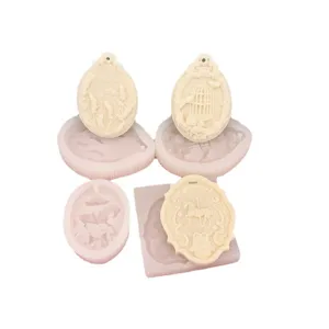 Silicone mold set for DIY pendant aromatherapy gypsum car hanging ornament lavender birdcage design