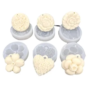 Silicone mold set for DIY aroma plaster hanging tags, car diffusers, and wardrobe wax tablets.
