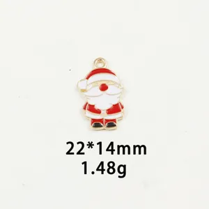 Santa Claus metal enamel DIY charm pendant for Christmas bracelet necklace jewelry making.
