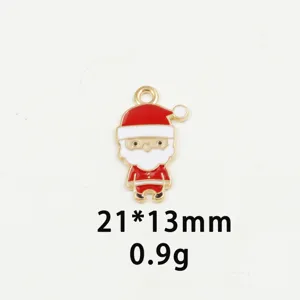Christmas Santa Claus enamel metal pendant charm for DIY jewelry making, necklace and bracelet.