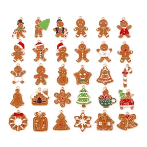 Christmas gingerbread man charms zinc alloy pendant for necklace keychain diy crafts