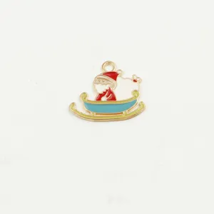 Christmas Santa Claus enamel alloy DIY charm pendant for bracelet keychain necklace accessories