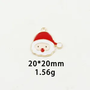 Christmas Santa Claus alloy enamel pendant charm for DIY jewelry making bracelets and keychains