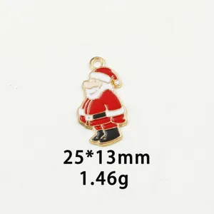 Christmas Santa Claus alloy enamel pendant DIY jewelry charm accessories for bracelet necklace keys
