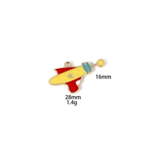 Cute enamel space ray gun charm metal alloy DIY jewelry pendant accessory size 28mm