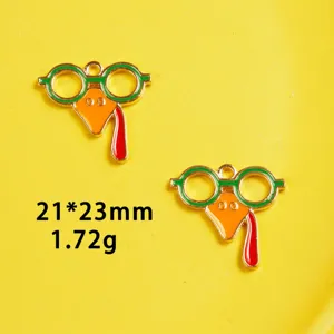 Thanksgiving turkey enamel pendant charm alloy DIY jewelry making accessories 21x23mm