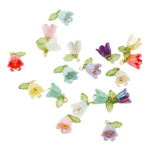 Pendentifs fleurs colorés accessoires de bricolage bijoux collier bracelet porte-clés