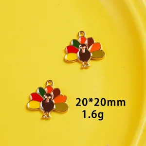 Thanksgiving turkey enamel pendant alloy DIY charm for necklace keychain accessories