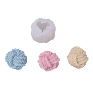Korean style yarn ball silicone mold set for cute candles, mousse cakes and DIY crafts.