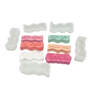 Silicone mold DIY wavy English phrase aromatherapy candle handmade soap mold set