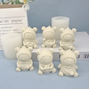 Fruit Series Backpack Bear Silicone Mold For DIY Handmade Aromatherapy Plaster Epoxy Resin Ornament Cute Bear Crafting Mold