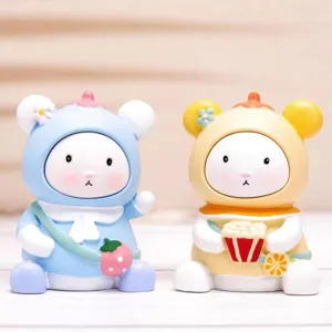 Cute cartoon bear figurine desktop decor epoxy resin mold craft handmade cute ornament gift