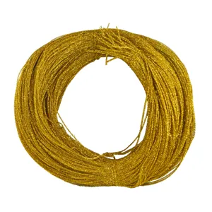 Gold tinsel cord for DIY crafts, 3mm glitter string, shiny metallic decorative accessory.