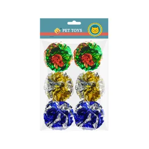 Colorful Crinkle Paper Balls Cat Toys Interactive Crinkle Balls Sound Toys For Pets Cats Kittens Play Sound