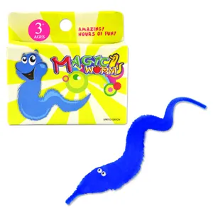 Cute magic worm toy fuzzy wiggly worm with googly eyes for children funny party gift
