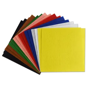 Colorful non-woven felt fabric sheets set for DIY crafts, multi-color square craft material