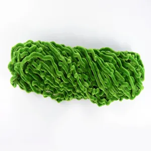 Green polyester fuzzy pipe cleaners detail view, soft craft stems for DIY handmade art projects.