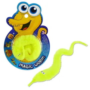 Magic worm toy fuzzy wiggle twist worm children magic props cute green plush worm toy