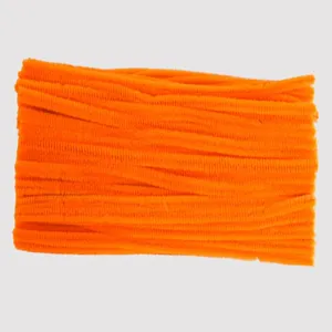 Orange pipe cleaners for DIY crafts, flexible chenille stems for art handmade projects 100pcs