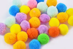 Colorful fuzzy pom pom balls for pet cat toys DIY craft supplies fluffy soft balls