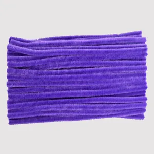 Purple pipe cleaners craft stems fluffy DIY art supplies hobby handmade materials 100pcs