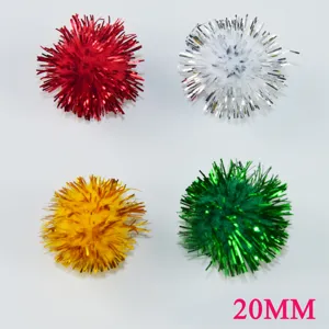 Tinsel Pom Poms Glitter Craft Balls Christmas DIY Craft Accessories Plush Pom Poms For Holiday Party Decoration Supplies