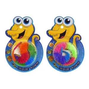 Magic worm toy colorful fuzzy plush toy kids magic props party favor set fun cute