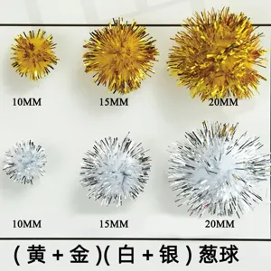 Pompon lucidi con filato brillante per fai da te e decorazione di giocattoli 10-20mm