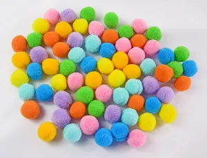 Colorful plush pom pom balls cat toys soft fluffy craft pompons multi color bulk pack