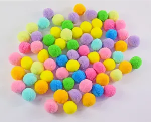 Colorful plush pom pom balls for cat teaser toys and DIY crafts, soft fuzzy balls bulk pack.