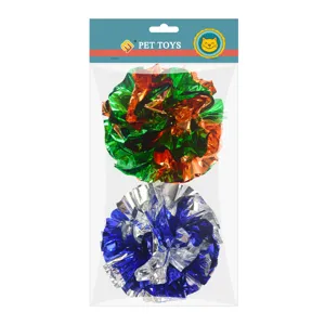 Colorful Crinkle Paper Balls Cat Toy Interactive Sound Toy For Kittens Pet Play Interactive Toy Supplies